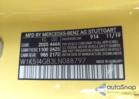 2020 Mercedes-Benz Cla 250 from USA, damaged, VIN W1K5J4GB3LN088797
